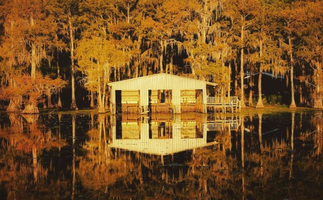 #reflection #cottage by the #lake #randomclick #mobilephotography #dock #random #mobile #fall #evening